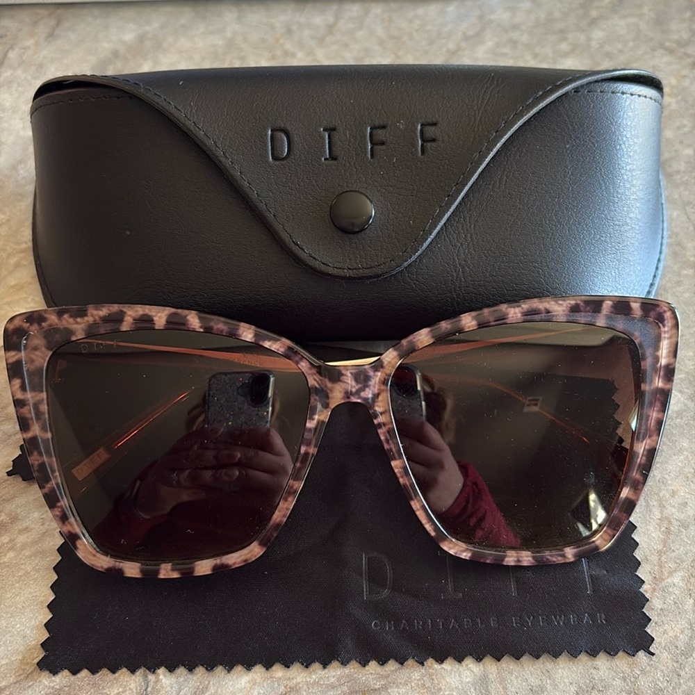 Diff Becky II Leopard Tortoise Brown Gradient